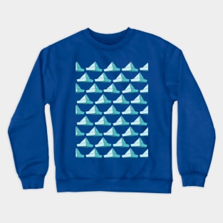 Paper Hats Pattern Blue Crewneck Sweatshirt